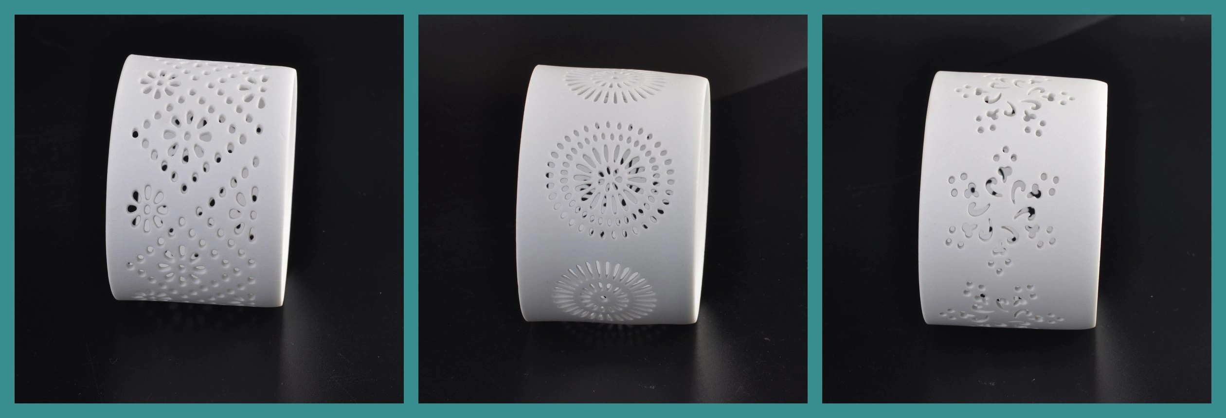 3\'\' White Ceramic Candle Holder With Green Inner 3\'\' White Ceramic Candle Holder