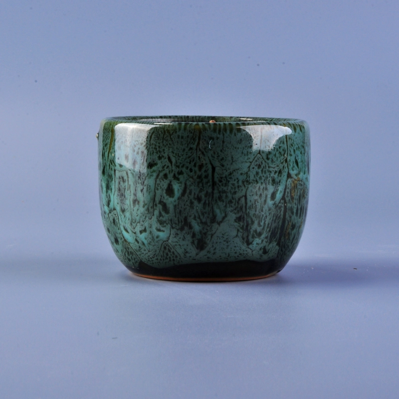 Emerald Color Handmade Ceramic Candle Jar China