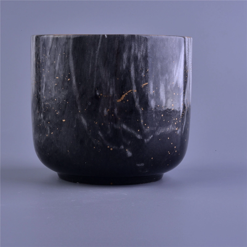 ceramic candle jar with marble decal
