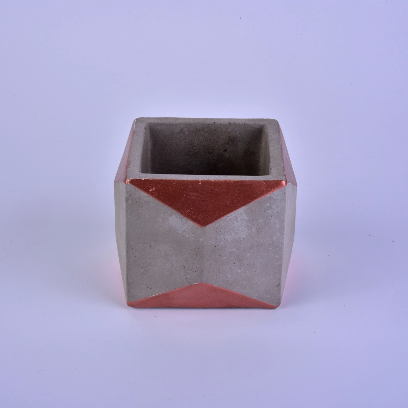 Empty square cement candle jars wholesale