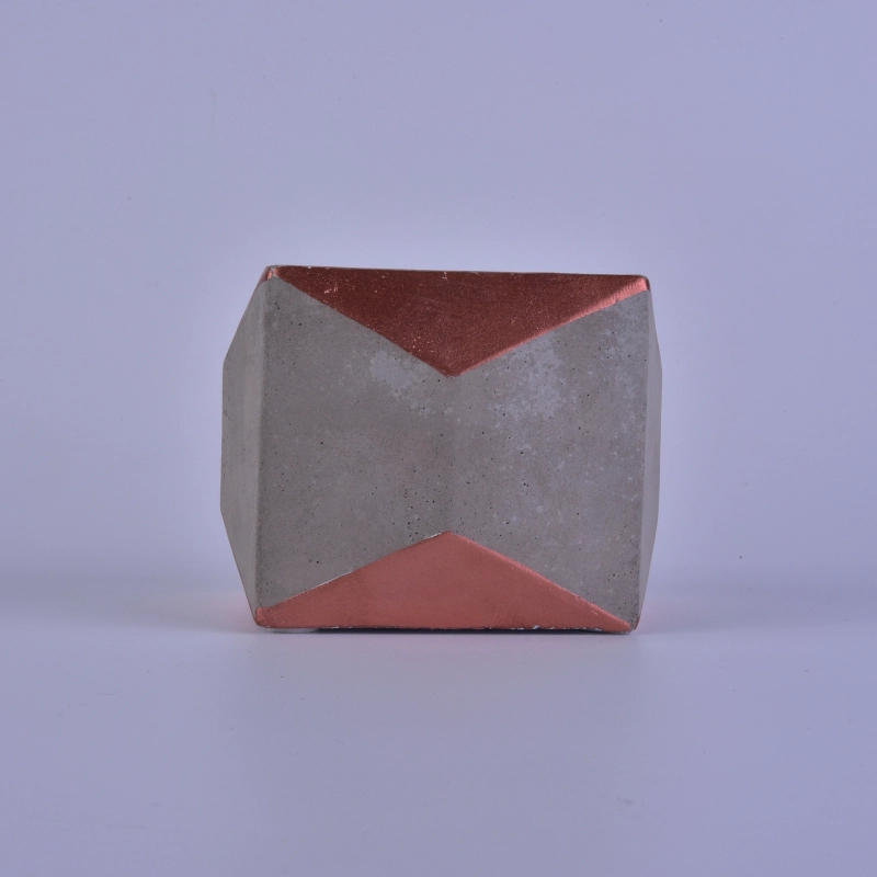 Empty square cement candle jars wholesale