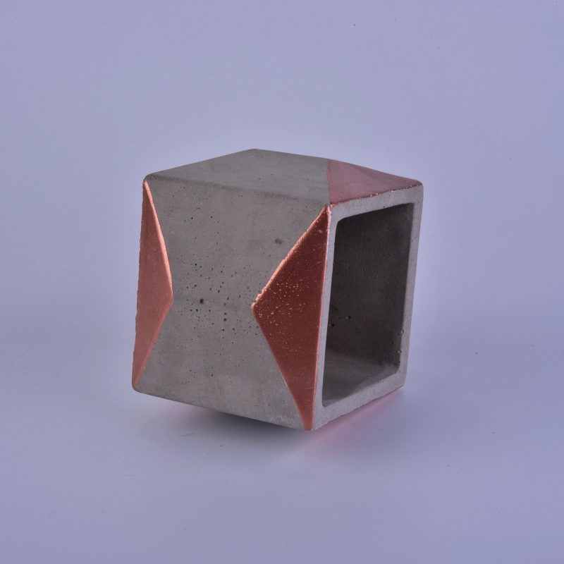 Empty square cement candle jars wholesale