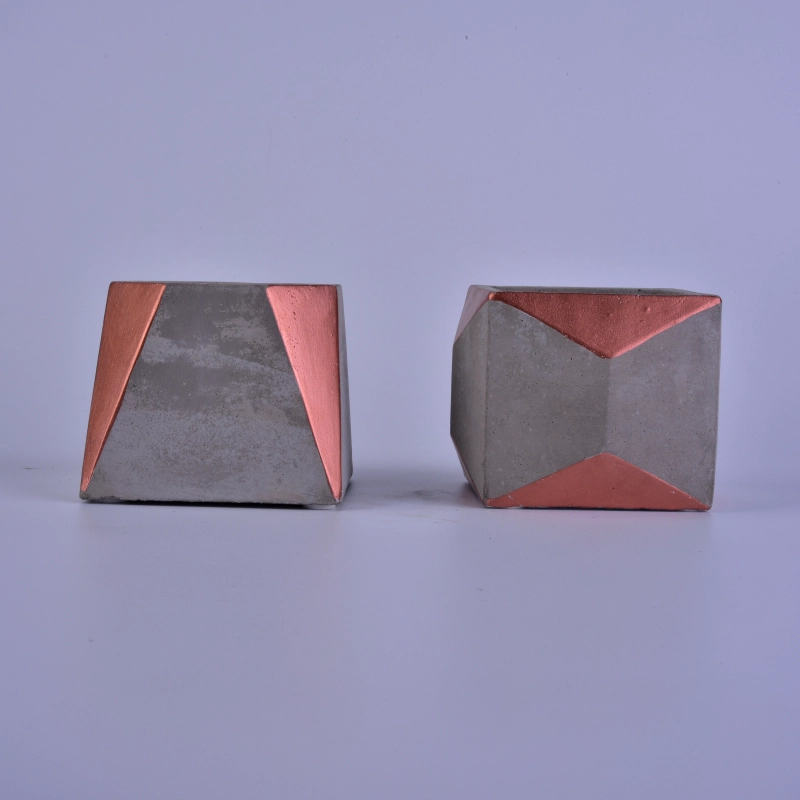 Empty square cement candle jars wholesale
