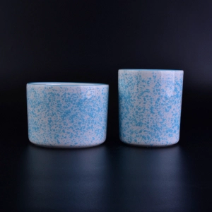 Portacandele in ceramica smaltata di trasmutazione fatto a mano
