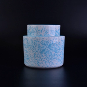 Portacandele in ceramica smaltata di trasmutazione fatto a mano