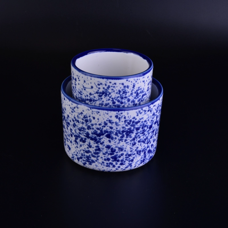 Home Wedding Decorative Blue Pocking Ceramic Candle Holders Home Wedding Decorative Blue Pocking Ceramic Candle Holders