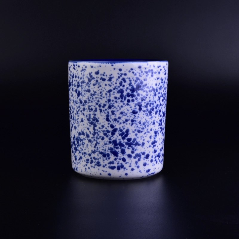 Home Wedding Decorative Blue Pocking Ceramic Candle Holders Home Wedding Decorative Blue Pocking Ceramic Candle Holders