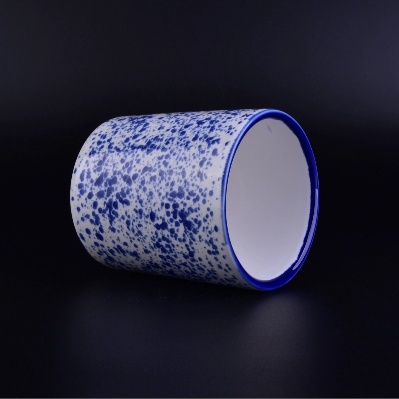 Home Wedding Decorative Blue Pocking Ceramic Candle Holders Home Wedding Decorative Blue Pocking Ceramic Candle Holders