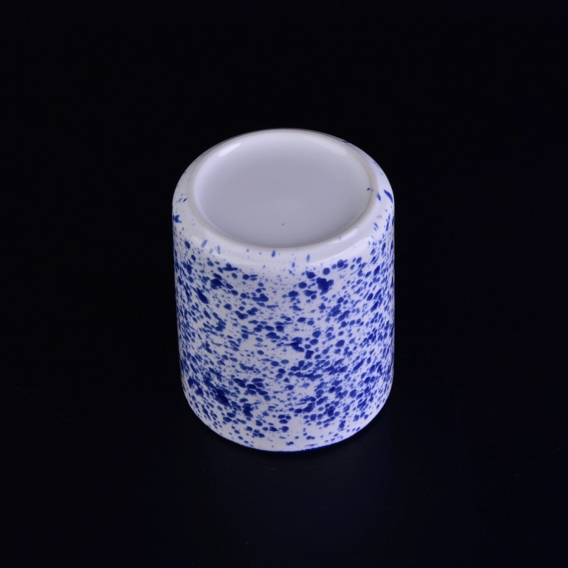 Home Wedding Decorative Blue Pocking Ceramic Candle Holders Home Wedding Decorative Blue Pocking Ceramic Candle Holders