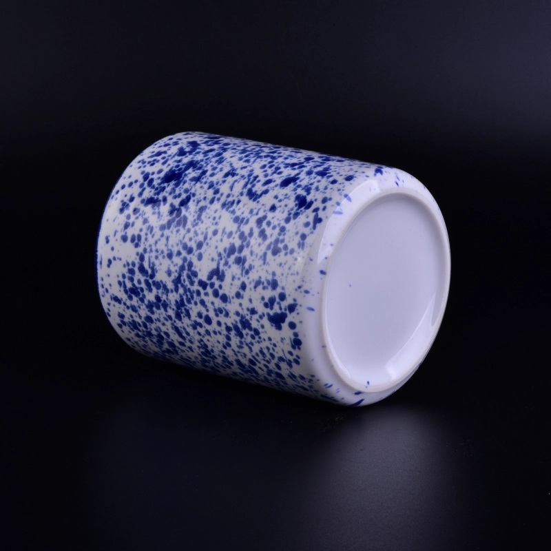 Home Wedding Decorative Blue Pocking Ceramic Candle Holders Home Wedding Decorative Blue Pocking Ceramic Candle Holders