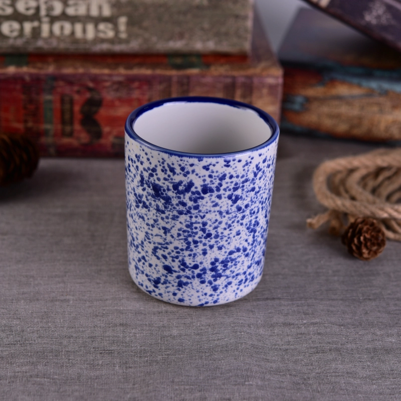Home Wedding Decorative Blue Pocking Ceramic Candle Holders Home Wedding Decorative Blue Pocking Ceramic Candle Holders