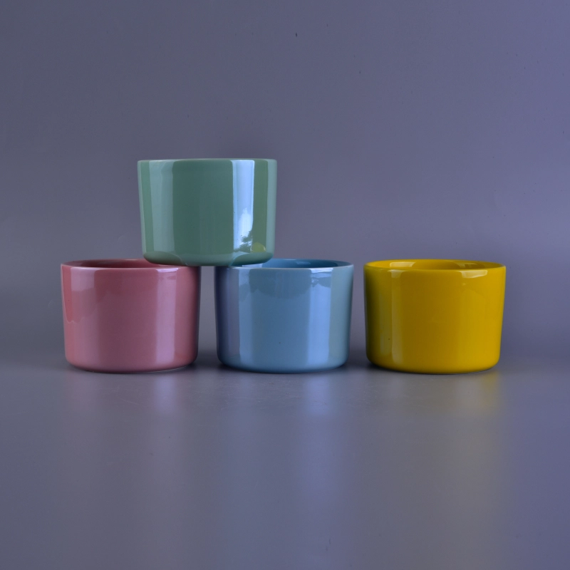 Beautiful color pearl glaze ceramic candle jars