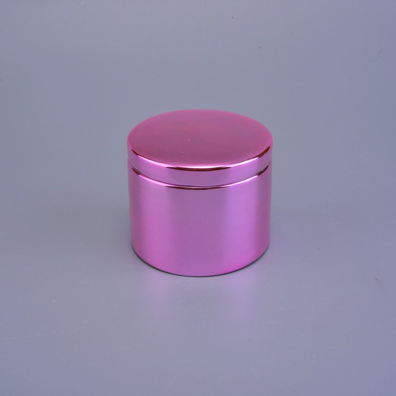 Custom Luxury Rose Gold Ceramic Candle Holder With Lids