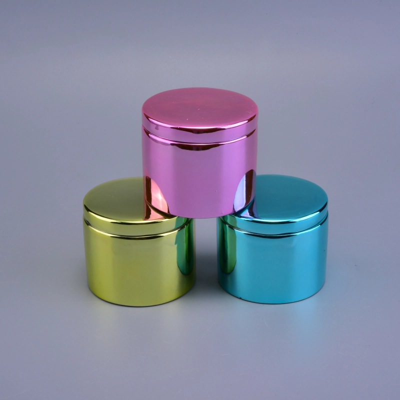 Custom Luxury Rose Gold Ceramic Candle Holder With Lids