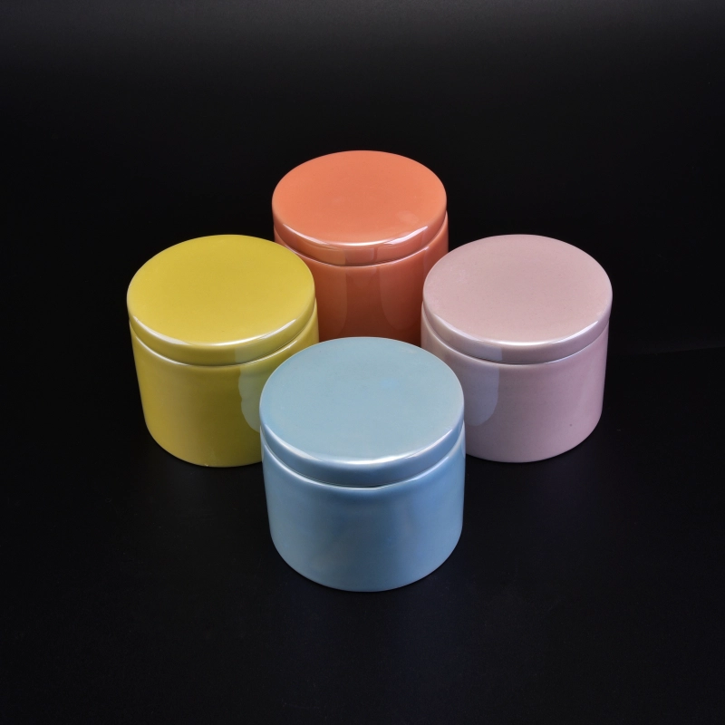 Custom Luxury Rose Gold Ceramic Candle Holder With Lids