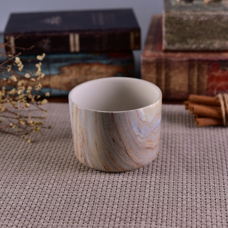 Hydrographics transfer printing home decoration ceramic candle holder for wholesale