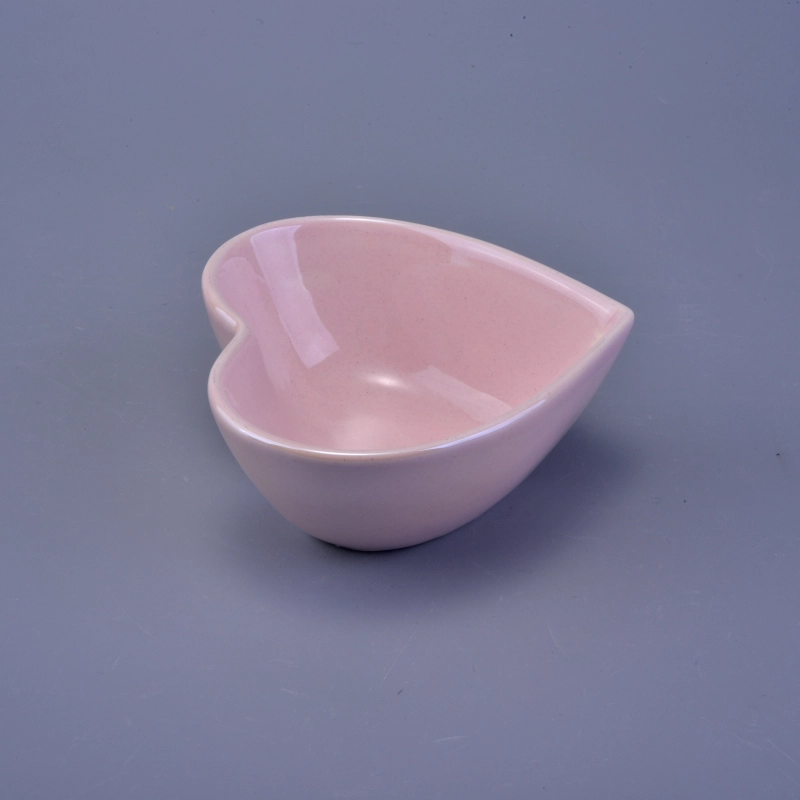 Heart shape beautiful color ceramic candle jar