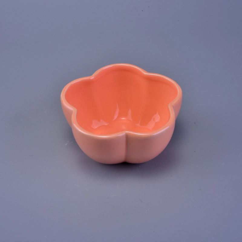 Iridescent glazing colorful flower ceramic candle jar