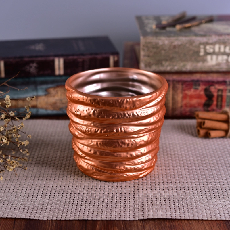 Decorative Banded Shining Colorful Coating Cylinder Ceramic Candle Holder Decorative Banded Shining Colorful Coating Cylinder Ceramic Candle Holder