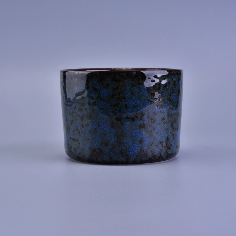 Transmutation glazed ceramic candle jar wholesale