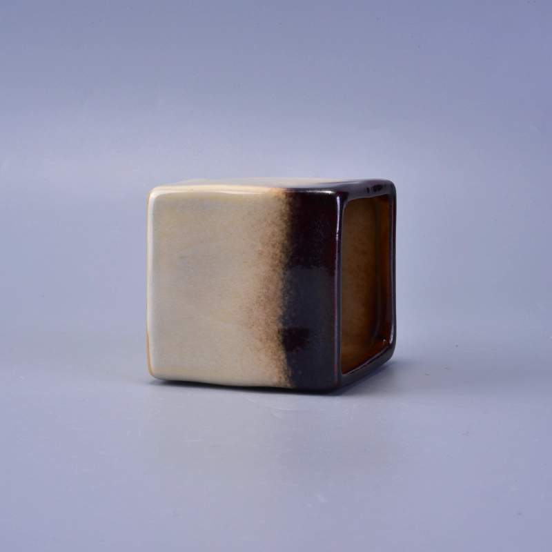 Transmutation Glazed Square Ceramic Candle Holder Transmutation Glazed Square Ceramic Candle Holder