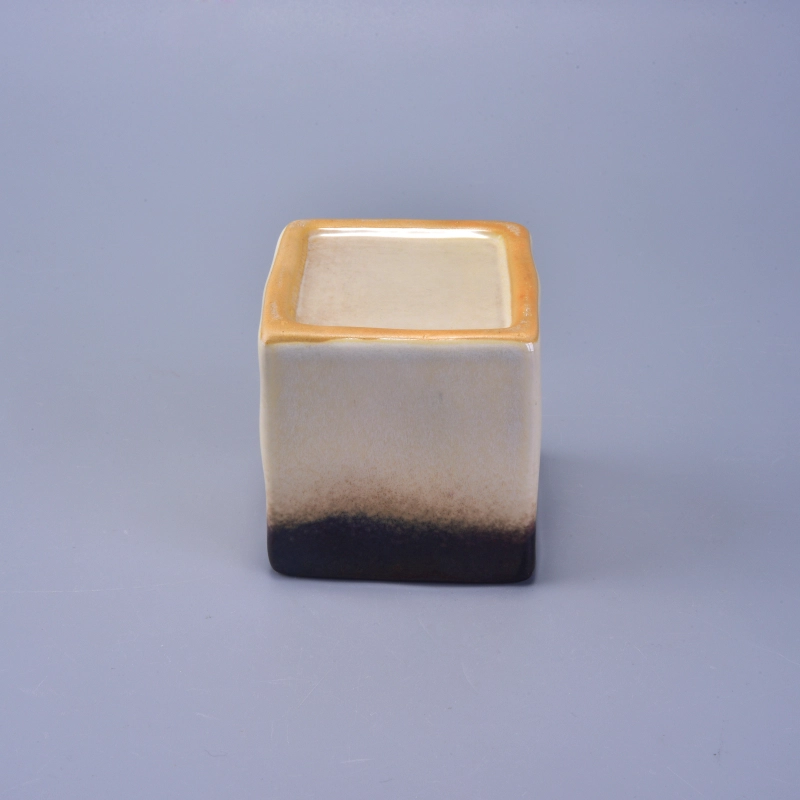 Transmutation Glazed Square Ceramic Candle Holder Transmutation Glazed Square Ceramic Candle Holder
