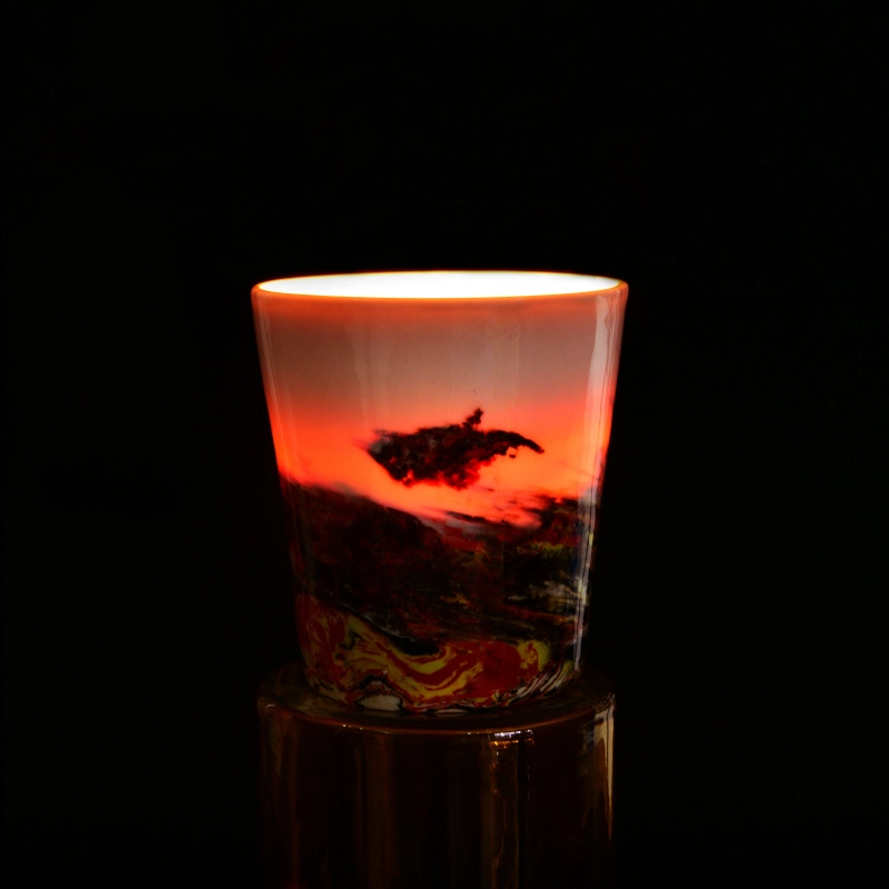 2017 New arrival unique design luxury glazing ceramic candle holder
