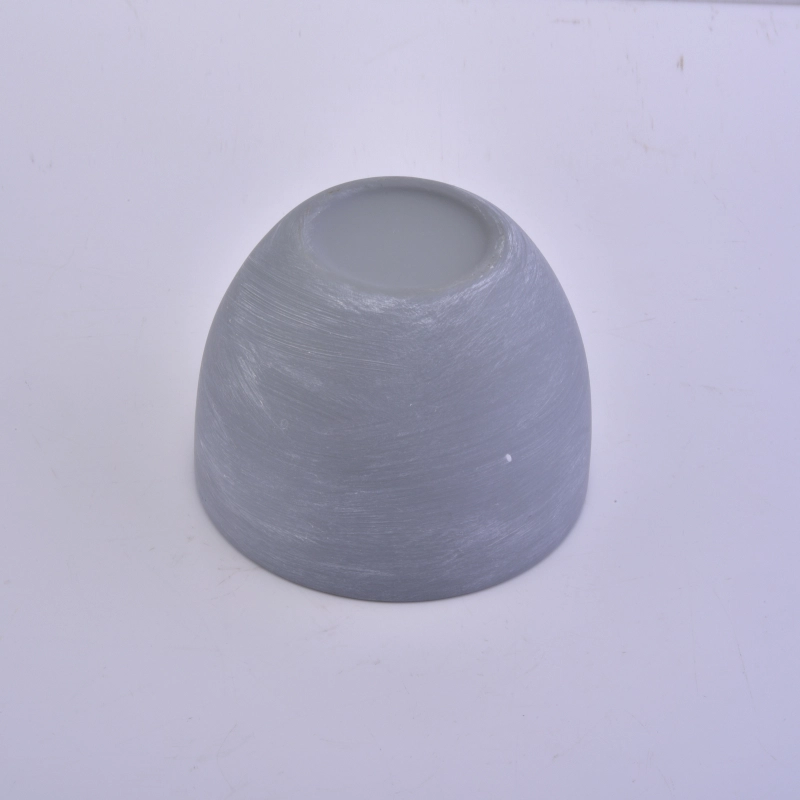 Grey round container ceramic candle holder