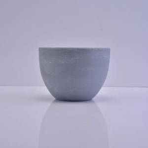 Grey round container ceramic candle holder