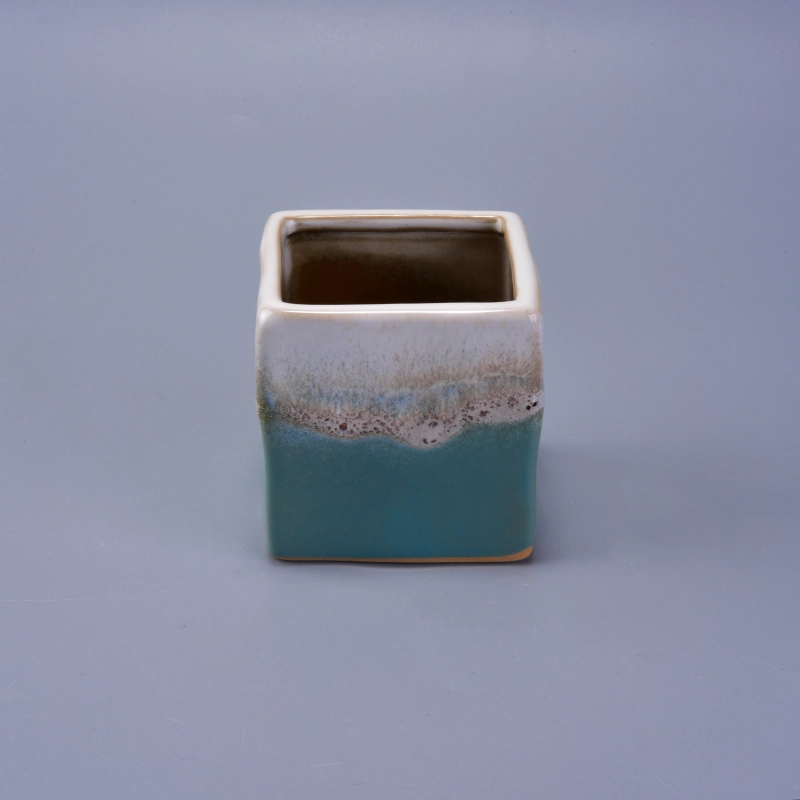 Square ceramic vase for candles Square ceramic vase for candles