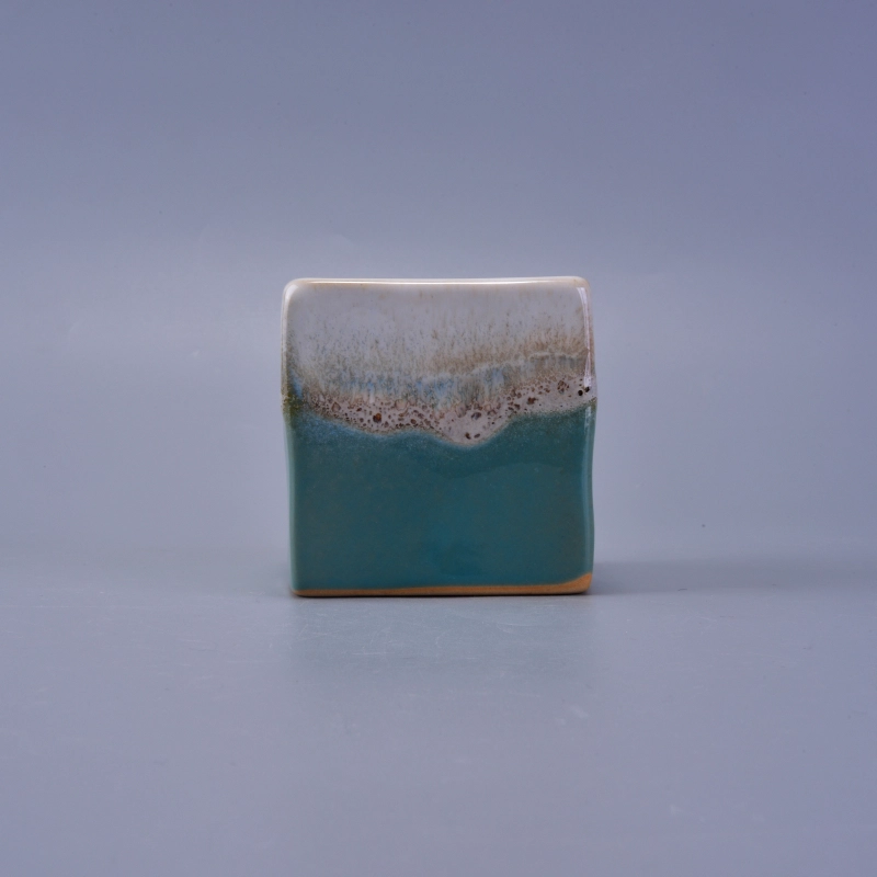 Square ceramic vase for candles Square ceramic vase for candles