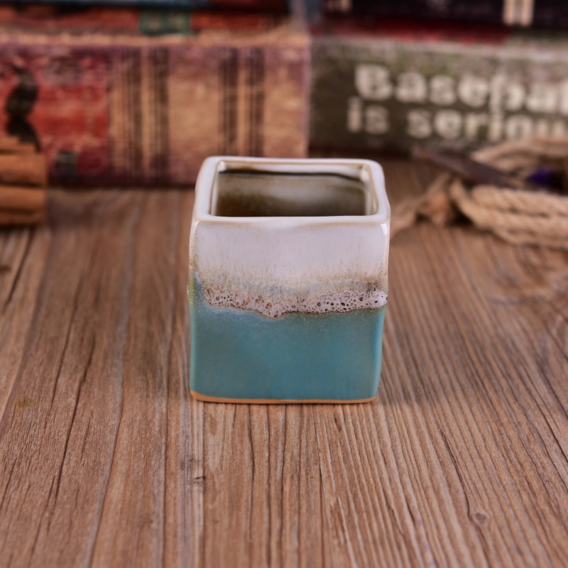 Square ceramic vase for candles Square ceramic vase for candles