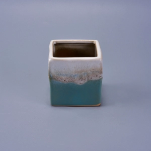 Square ceramic vase for candles