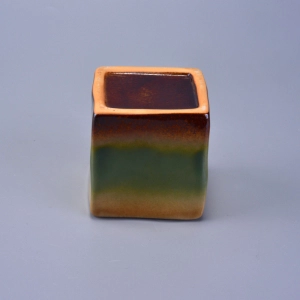Rainbow Colorful Decorative Ceramic Candle Vessel Square