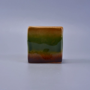 Rainbow Colorful Decorative Ceramic Candle Vessel Square