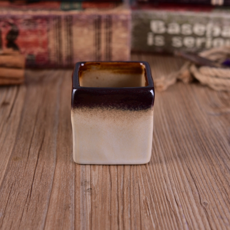 Transmutation Glazed Square Ceramic Candle Holder