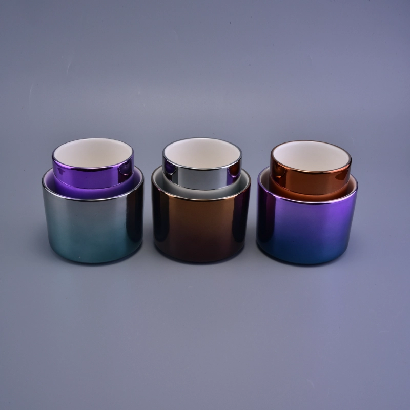 Shining Glazed Colorful Ceramic Candle Container Wedding Decoration