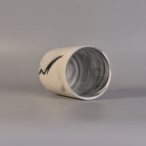 Round cylinder ceramic marble effect candle making jars