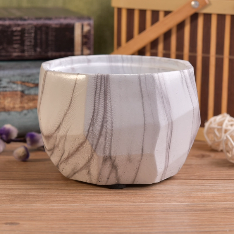 Beautiful marble effect cement candle making jars