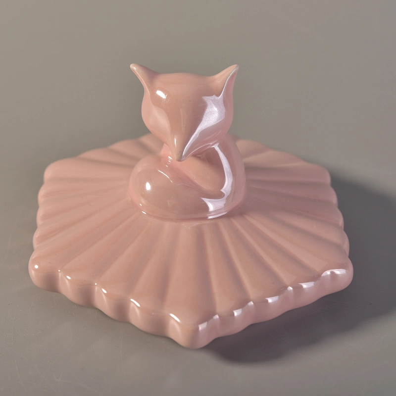 Custom beautiful decorative ceramic candle jar with lids