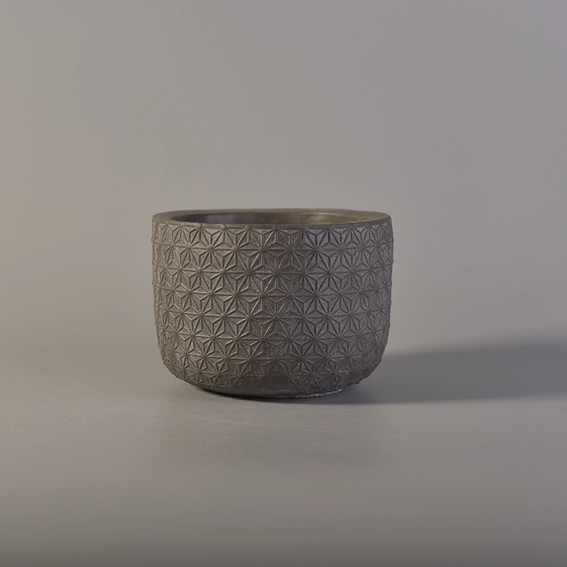 Pattern print embossed home decoration concrete candle jars