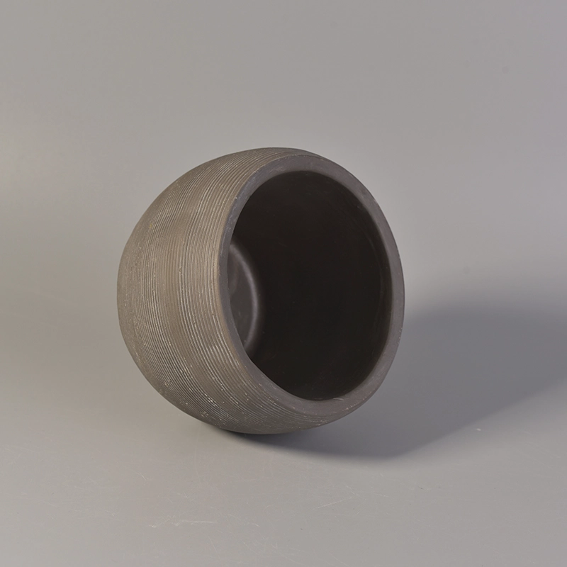 Grey concrete candle jar planting container homely use