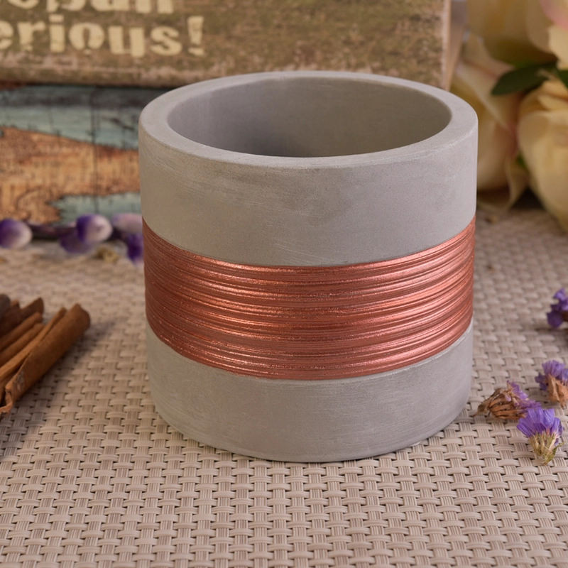 Wholesale handmade half rose gold plating concrete candle holders Wholesale handmade half rose gold plating concrete candle holders