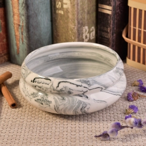 Special marble effect ceramic round candle jars for decoration