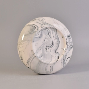 Special marble effect ceramic round candle jars for decoration