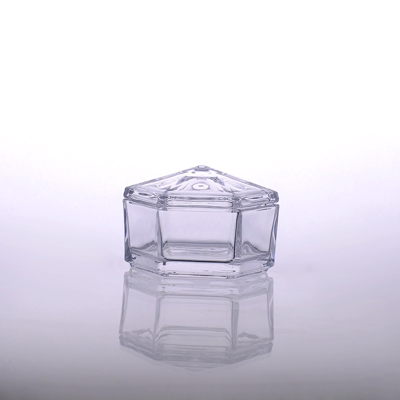 315ml Machine Made Color Sprayed Electroplated Glass Candle Holder for Wedding Decor Hot selling unique giant size hexagon candle glass vessel