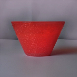 Red solid glass bowl for home decoration