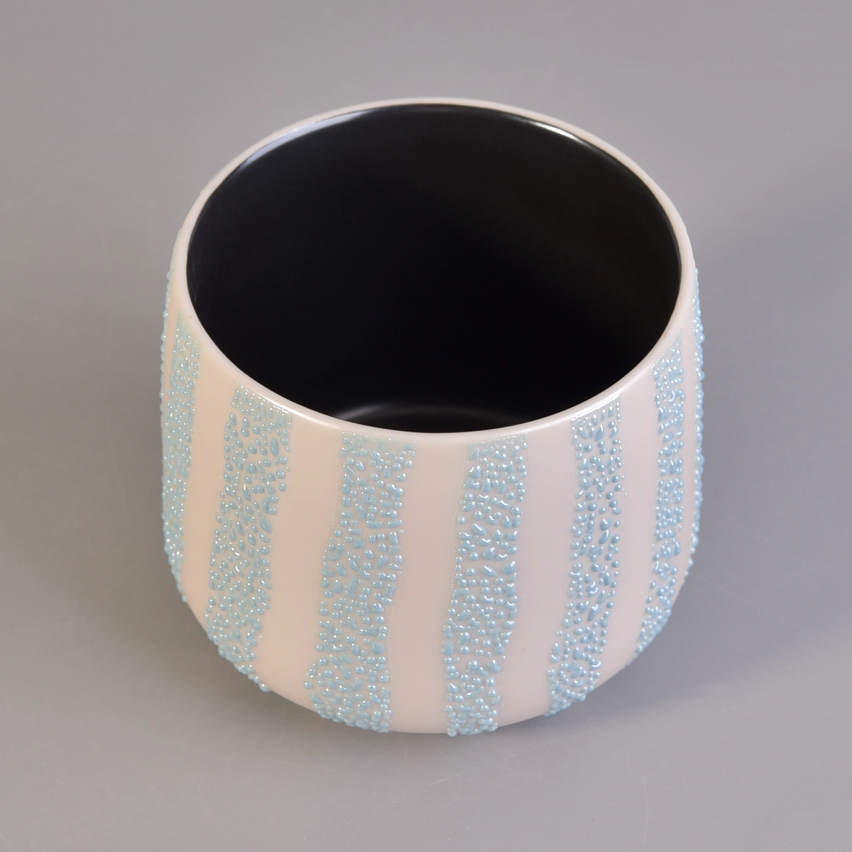 Matte black inside ceramic glazed colorful candle jars Matte black inside ceramic glazed colorful candle jars