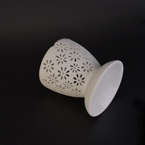 Hot selling white unique ceramic candle aroma burner