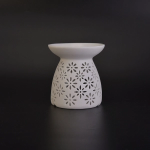 Hot selling white unique ceramic candle aroma burner